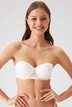 Viuma Vrouw Ecru 620361 Kanten Beha Strapless Push up Bh Dagelijks Comfort Hoogwaardig Kwaliteit