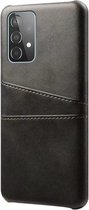 Backcover geschikt voor Samsung Galaxy A52 - Zwart - PU Leer - Pasjeshouder