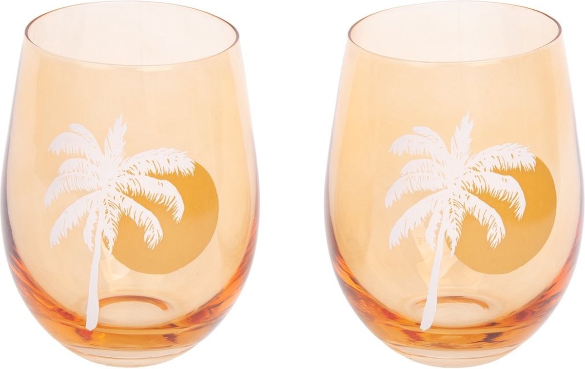 Sunnylife - Sunnylife Cheers Set van 2 Glazen Desert Palms