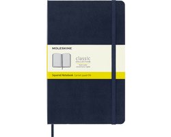 foto van Moleskine Classic Notitieboek - Large - Hardcover - Geruit - Saffier Blauw