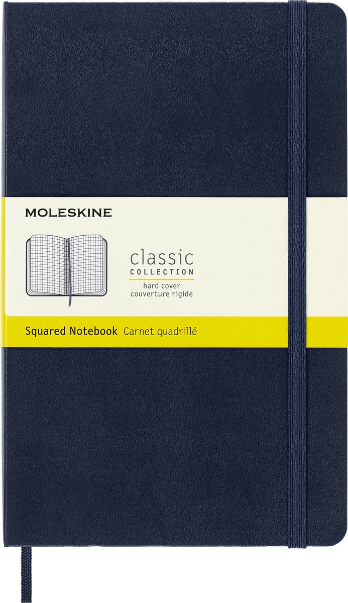 Moleskine Classic Notitieboek - Large - Hardcover - Geruit - Saffier Blauw
