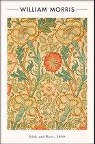 Walljar - William Morris - Pink and Rose - Muurdecoratie - Poster met lijst