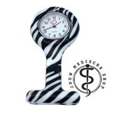 Jouw medische shop - nurse watch - verpleegsterhorloge - zusterhorloge - verpleegster horloge - horloge - siliconen - Zebra