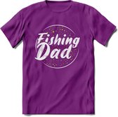 Fishing Dad - Vissen T-Shirt | Groen | Grappig Verjaardag Vis Hobby Cadeau Shirt | Dames - Heren - Unisex | Tshirt Hengelsport Kleding Kado - Paars - S