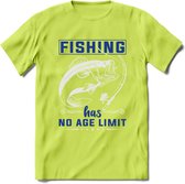 Fishing Has No Age Limit - Vissen T-Shirt | Blauw | Grappig Verjaardag Vis Hobby Cadeau Shirt | Dames - Heren - Unisex | Tshirt Hengelsport Kleding Kado - Groen - M