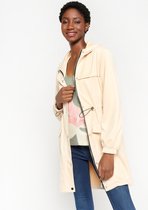 LOLALIZA Suede jas - Beige - Maat XL