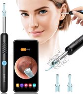 Otoscoop Oorreiniger, oorsmeerverwijderaar, 1080P endoscoop oren, oorreiniger voor mens, met 6 ledlampen, 1080p helder beeld, zacht siliconenmateriaal voor iPhone, iPad en Android