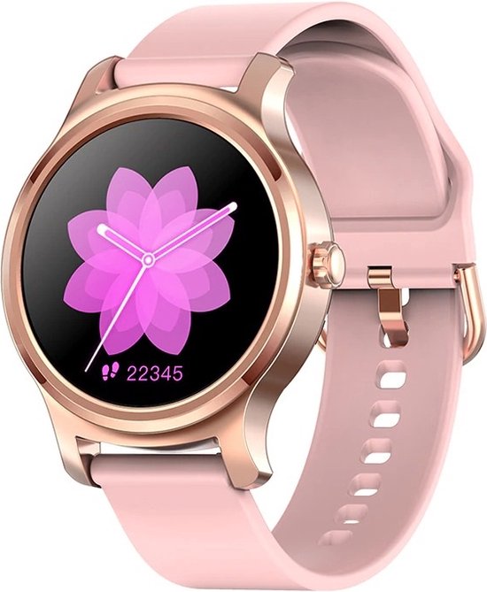 Foto: Drphone dtx 4 smartwatch voor mannen en vrouwen bloedruk en hartslag meter bluetooth full touch screen ip67 roze goud