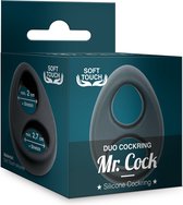 Mr.Cock - Duo - Silicone Cockring - Zwart