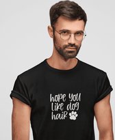 Hope You Like Dog Hair T-Shirt, Unique Gift For Dog Lovers, Funny T-Shirts For Everyone, Dog Owners Gifts, Unisex Soft Style T-Shirts, D001-066B, XXL, Zwart