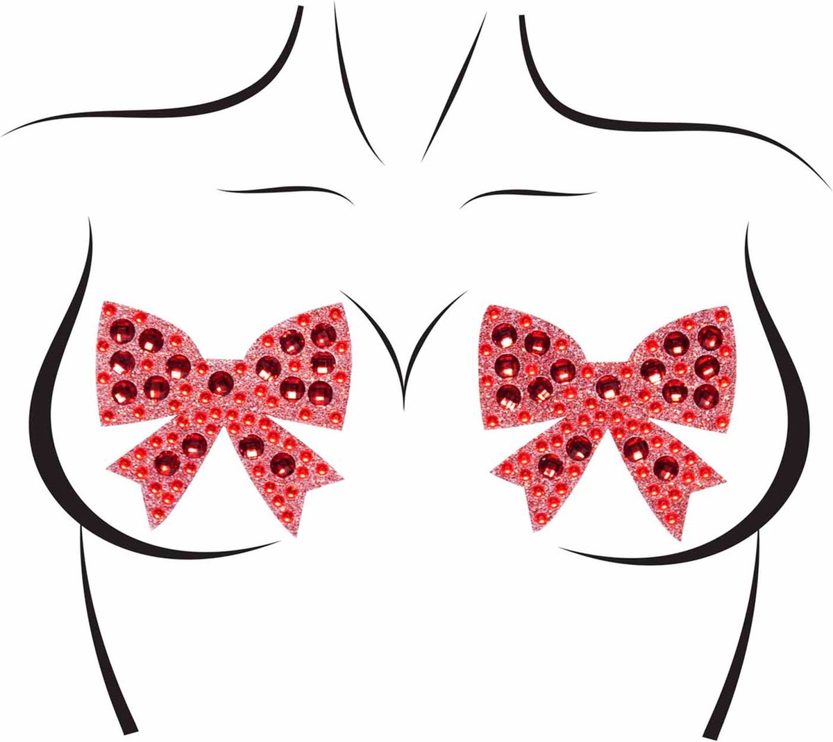Rhinestone bow nipple jewels
