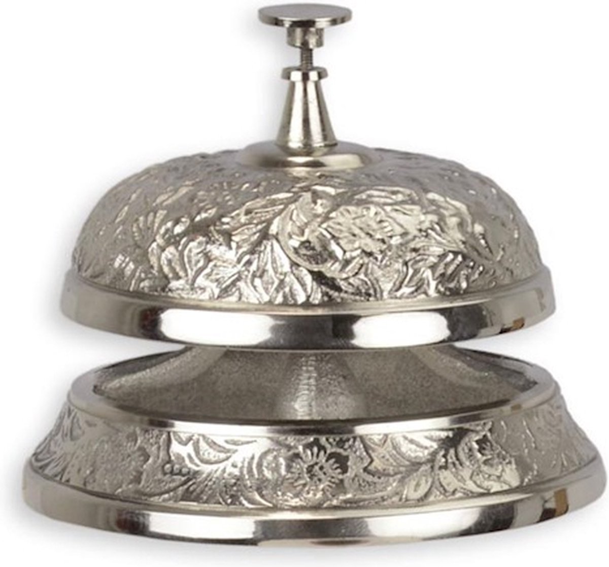 Hotelbel - Receptiebel Renaissance met Gegraveerd Bloemenornament Zilverkleurig metal