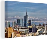 Canvas Schilderij Skyline - Italië - Milaan - 120x80 cm - Wanddecoratie