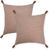 Kussoo Kussen Alba roze 45x45 cm set van 2 sierkussens