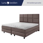 Luna Bedden - Boxspring Bella - 160x210 Compleet Bruin 8vaks Bed