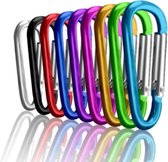 Karabiner recht klein aluminium - 24 x 47 mm - donker blauw- 2 stuks