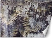 Trend24 - Behang - Gouden Varenbladeren - Vliesbehang - Behang Woonkamer - Fotobehang - 400x280 cm - Incl. behanglijm