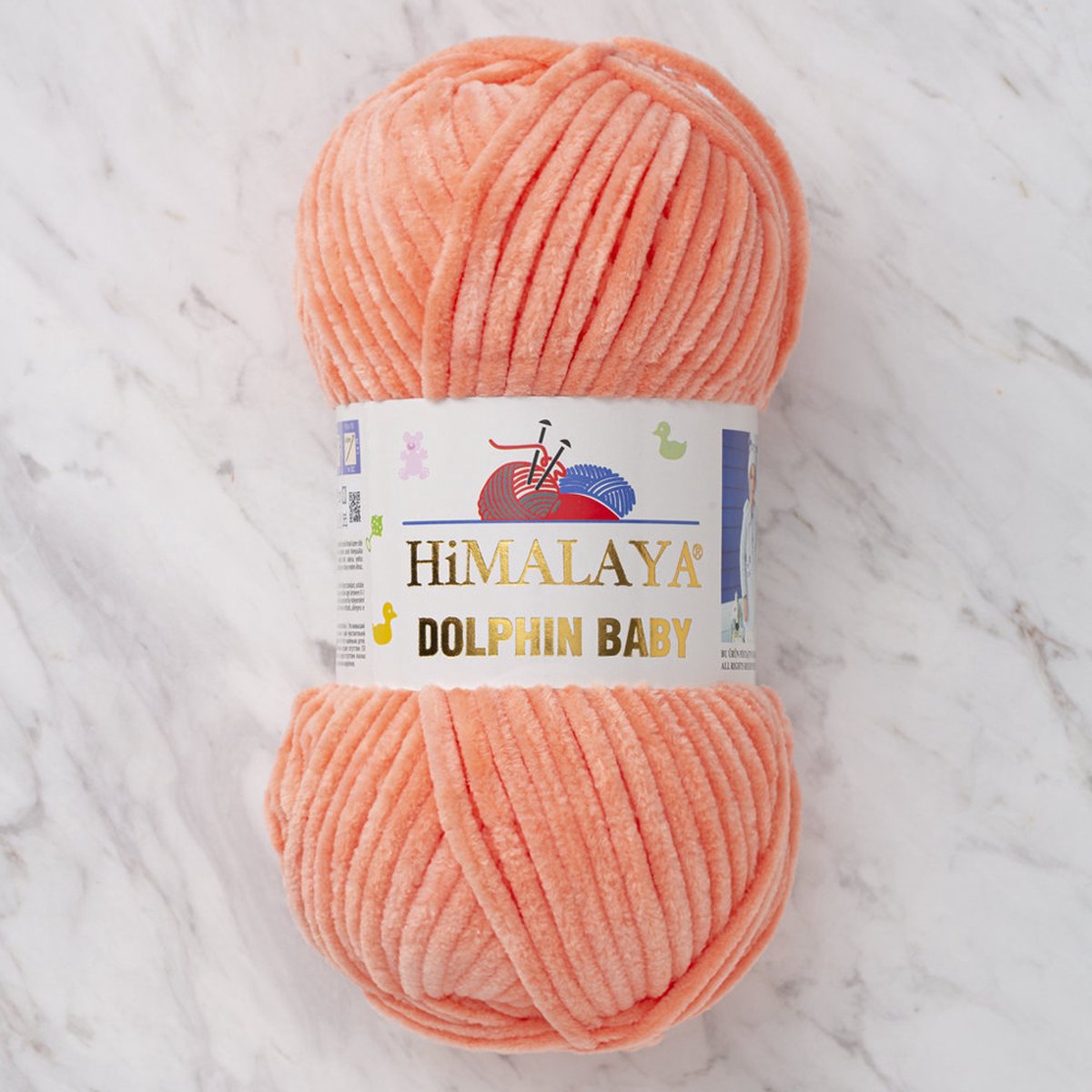 Himalaya Dolphin Baby 80355 Zalm Fluwelen Garen, Breien en Haken, 100g, Super Zacht, Fluweel Breigaren, Volumineuze Pluche, Schijnen Fluweelachtig, Chenille Dolfijn Baby Wol, Amigurumi, Velluto Velours, Breiwol, Haakgaren, Kind Deken