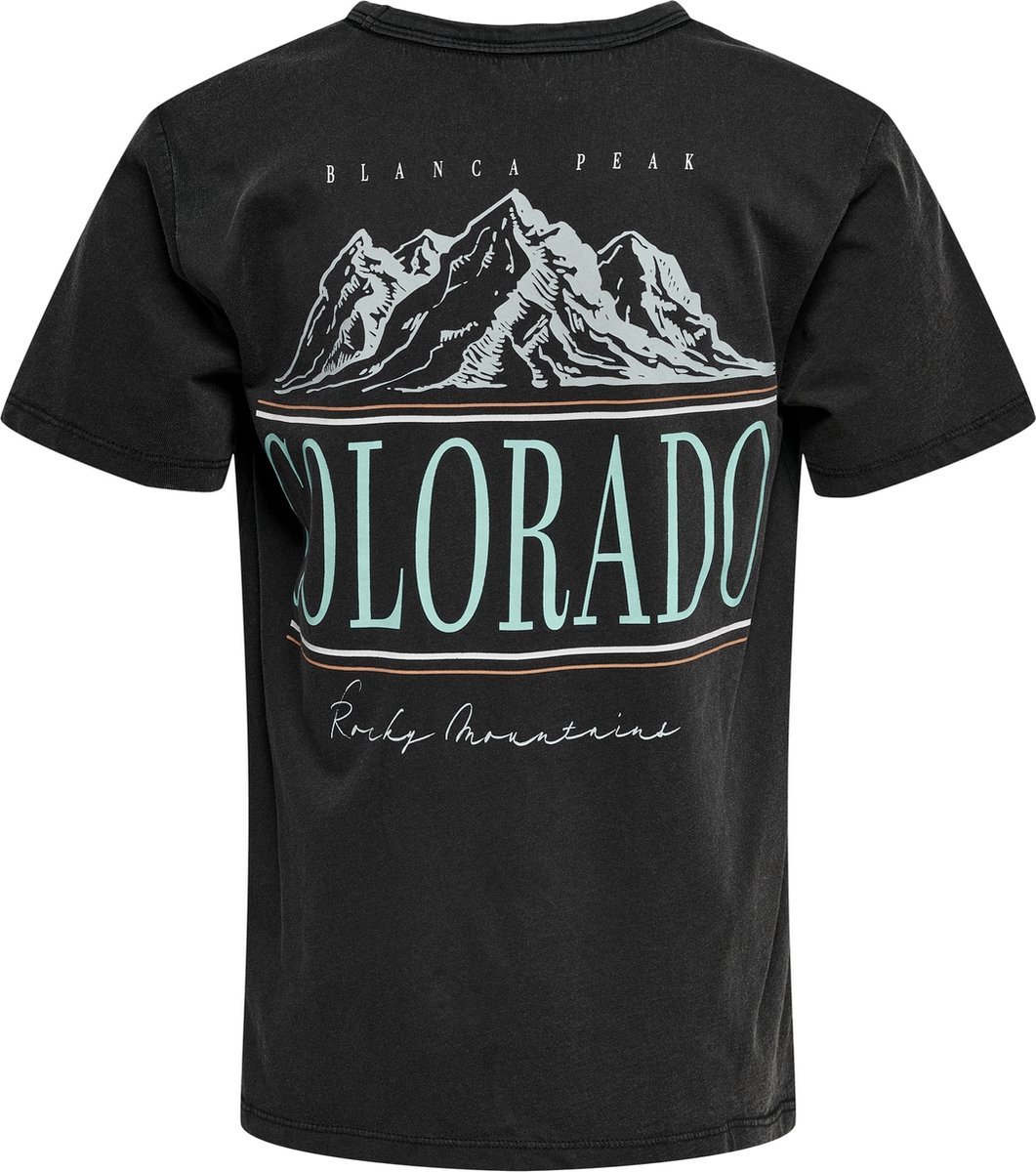 Kids ONLY KOBLUKE FIT S/S MOUNTAINS TEE BOX JRS Meisjes T-shirt - Maat 170/176