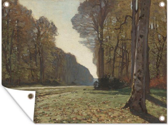 Tuinschilderij The Road to Chailly - Schilderij van Claude Monet - 80x60 cm - Tuinposter - Tuindoek - Buitenposter