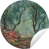 Tuincirkel Olive Tree Wood in the Moreno Garden - Schilderij van Claude Monet - 120x120 cm - Ronde Tuinposter - Buiten XXL / Groot formaat!