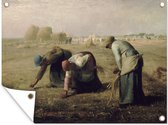 Tuinschilderij De arenleesters - schilderij van Jean-François Millet - 80x60 cm - Tuinposter - Tuindoek - Buitenposter