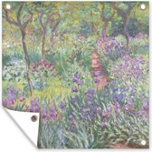 Tuinposters The artist's garden at Giverny - schilderij van Claude Monet - 50x50 cm - Tuindoek - Buitenposter