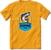 Fishing - Vissen T-Shirt | Grappig Verjaardag Vis Hobby Cadeau Shirt | Dames - Heren - Unisex | Tshirt Hengelsport Kleding Kado - Geel - XXL