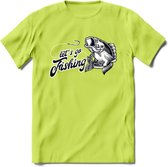 Lets Go Fishing - Vissen T-Shirt | Grappig Verjaardag Vis Hobby Cadeau Shirt | Dames - Heren - Unisex | Tshirt Hengelsport Kleding Kado - Groen - XL