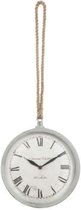 Atmosphera - wandklok - keukenklok - grijs - touw - metaal - 26cm