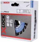 Bosch X-LOCK schijfborstel 115mm, getordeerd, 0.5mm staal