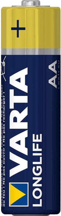 Varta Longlife AA LR6, Batterie à usage unique, AA, Alcaline, 1,5 V, 24 pièce(s), Bleu, Jaune