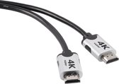 SpeaKa Professional SP-6344128 HDMI-kabel HDMI Aansluitkabel HDMI-A-stekker, HDMI-A-stekker 1.00 m Zwart Audio Return C
