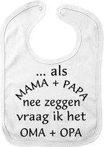 Baby Slab Wit "Als Papa + Mama"