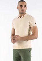 P&S Heren gebreide polo-LUCA-Beige-L