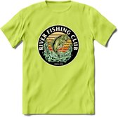 Fishing Club - Vissen T-Shirt | Beige | Grappig Verjaardag Vis Hobby Cadeau Shirt | Dames - Heren - Unisex | Tshirt Hengelsport Kleding Kado - Groen - XXL