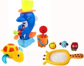 Badspeelgoed - Badspeeltjes - Speelgoed Bad - Baby cadeau - Peuter cadeau - Baby, Peuter, Kleuter - 0, 1, 2, 3, 4, 5 Jaar - Eend met Waterrad, Schepnetje met Knijpdiertjes , Opwind