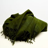 Dzukou Timeless Silk - Sjaal - Dames - Eri Zijden - Handgemaakt - Groen - 220x60 cm