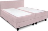 Beddenleeuw Boxspring Bed Isabella - 90x220 - Incl. Hoofdbord + Matras - Oud roze