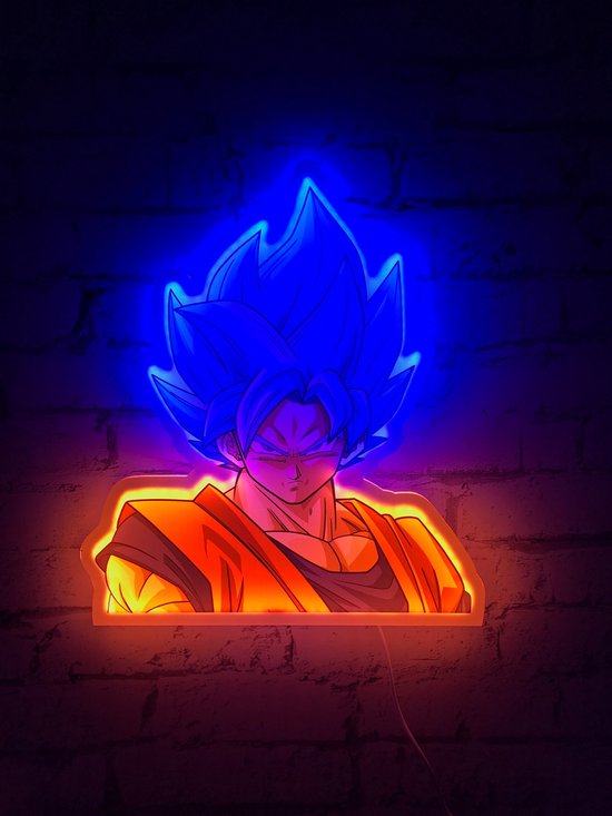 Teknofun Dragon Ball Z - Super Saiyan Goku Blauw - Wandlamp - 40 cm hoog