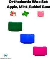 Beugel Wax- Orthodontic Gum - 3 smaak - Apple - Mint - Bubble Gum