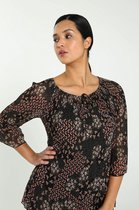 Cassis Dames Soepel hemd met een print - Blouse - Maat 38