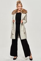 Mantel Barbara afneembare bont Grijs -XL