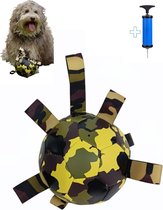 Honden Speelgoed Bal Voetbal Extra Sterk Met Handvaten Ball 15 cm Army - Dutchwide