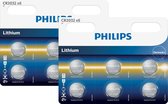 Philips CR2032 3v lithium knoopcel batterij - 12 stuks