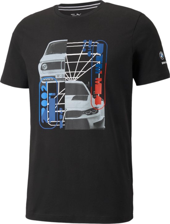 Puma BMW Motorsport Graphic Tee 531194-01, Homme, Zwart, T-shirt, Taille: S