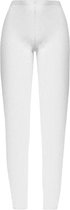 DAMES LEGGING - HIGH WAIST - KATOEN - BASIC - WIT -  RECHTE PIJP - MAAT M (702-1)