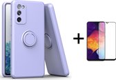 Samsung Galaxy A52 Back Cover | Telefoonhoesje | Ring Houder | Lila + 1x Screenprotector
