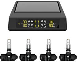 Magic Tyre - TPMS met 4x interne sensoren en scherm - Bandenspanningscontrolesysteem - Bandenspanning en Temperatuur - Tyre Pressure Monitoring System - Voor auto's, tractoren of andere machines