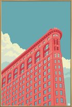 JUNIQE - Poster met kunststof lijst Flatiron Building New York City